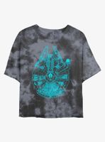 Star Wars Blue Falcon Tie-Dye Womens Crop T-Shirt