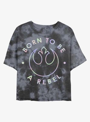 Star Wars Born To Be A Rebel Tie-Dye Womens Crop T-Shirt