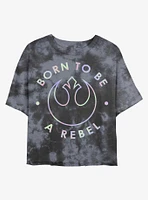 Star Wars Born To Be A Rebel Tie-Dye Womens Crop T-Shirt