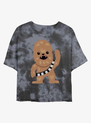Star Wars Chewie Cartoon Tie-Dye Womens Crop T-Shirt