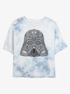Star Wars Day Of Dead Vader Tie-Dye Womens Crop T-Shirt