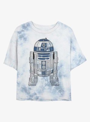 Star Wars Decorative R2D2 Tie-Dye Womens Crop T-Shirt