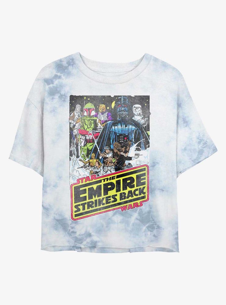 Star Wars The Empire Strilkes Back Vintage Tie-Dye Womens Crop T-Shirt