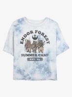 Star Wars Endor Forest Summer Camp Tie-Dye Womens Crop T-Shirt