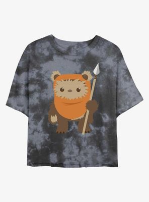 Star Wars Ewok Spear Tie-Dye Womens Crop T-Shirt