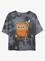 Star Wars Ewok Spear Tie-Dye Womens Crop T-Shirt