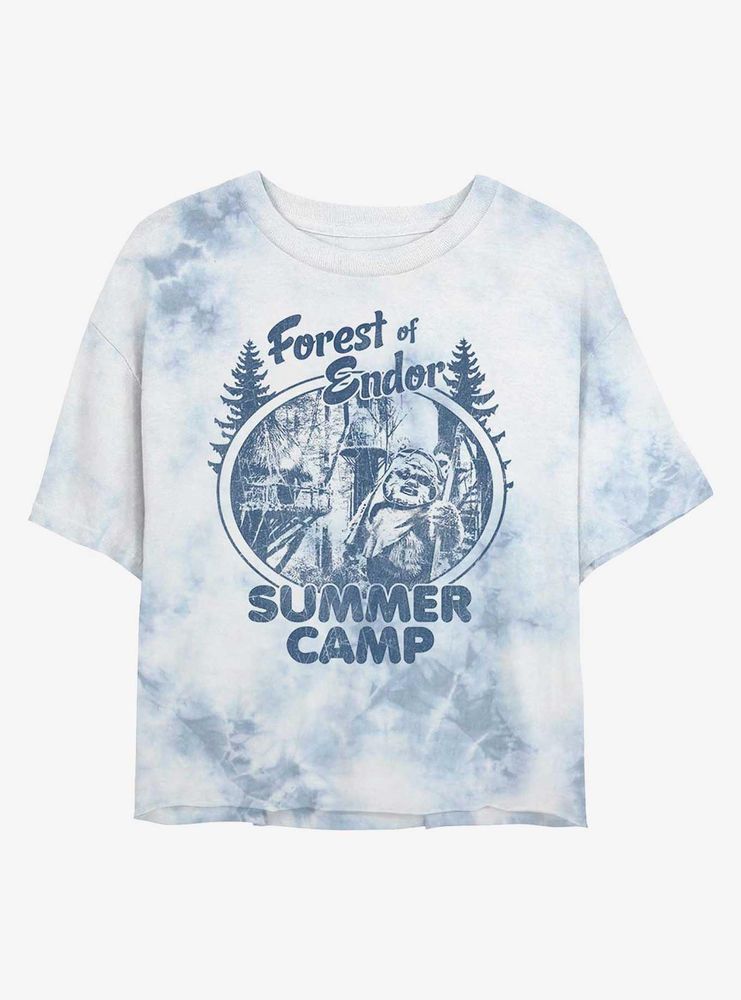 Boxlunch Star Wars Forest Of Endor Summer Camp Tie-Dye Womens Crop T-Shirt