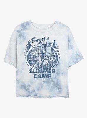 Star Wars Forest Of Endor Summer Camp Tie-Dye Womens Crop T-Shirt