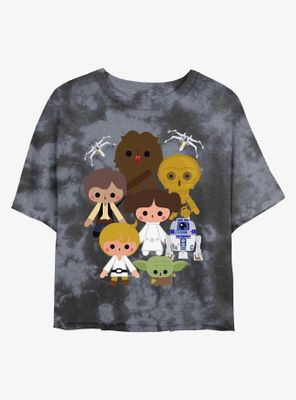 Star Wars Heroes Kawaii Tie-Dye Womens Crop T-Shirt