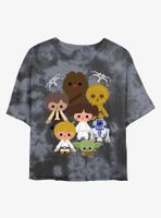 Star Wars Heroes Kawaii Tie-Dye Womens Crop T-Shirt