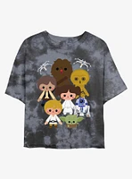Star Wars Heroes Kawaii Tie-Dye Womens Crop T-Shirt