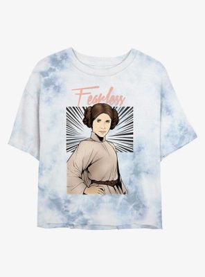 Star Wars Leia Fearless Tie-Dye Womens Crop T-Shirt