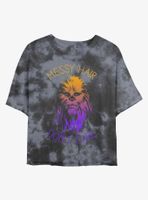 Star Wars Messy Hair Don't Care Tie-Dye Womens Crop T-Shirt