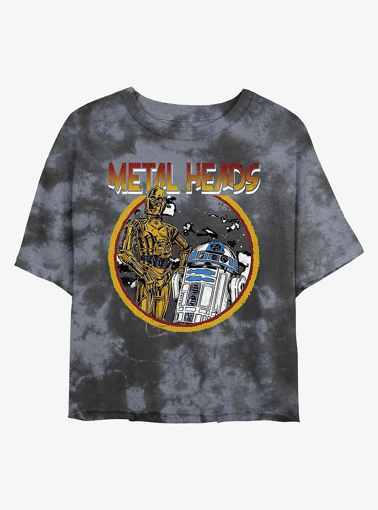 Star Wars Metal Heads Droids Tie-Dye Womens Crop T-Shirt