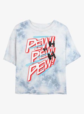Star Wars Pew Tie-Dye Womens Crop T-Shirt