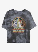 Star Wars Psychedelic Print Tie-Dye Womens Crop T-Shirt
