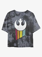 Star Wars Rainbow Rebel Logo Tie-Dye Womens Crop T-Shirt