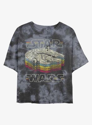 Star Wars Retro Color Logo Tie-Dye Womens Crop T-Shirt