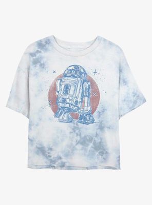 Star Wars Retro R2D2 Tie-Dye Womens Crop T-Shirt