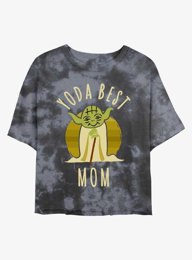 Star Wars Yoda Best Mom Tie-Dye Womens Crop T-Shirt