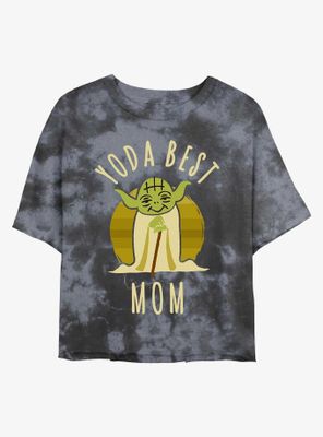 Star Wars Yoda Best Mom Tie-Dye Womens Crop T-Shirt