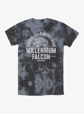 Star Wars Corellian-Engineering Millenium Falcon Tie-Dye T-Shirt