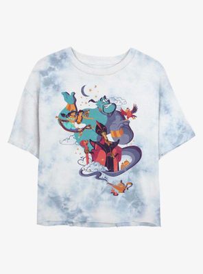 Disney Aladdin Vintage Poster Tie-Dye Womens Crop T-Shirt