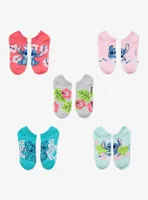 Disney Lilo & Stitch Tropical Flower No-Show Socks 5 Pair