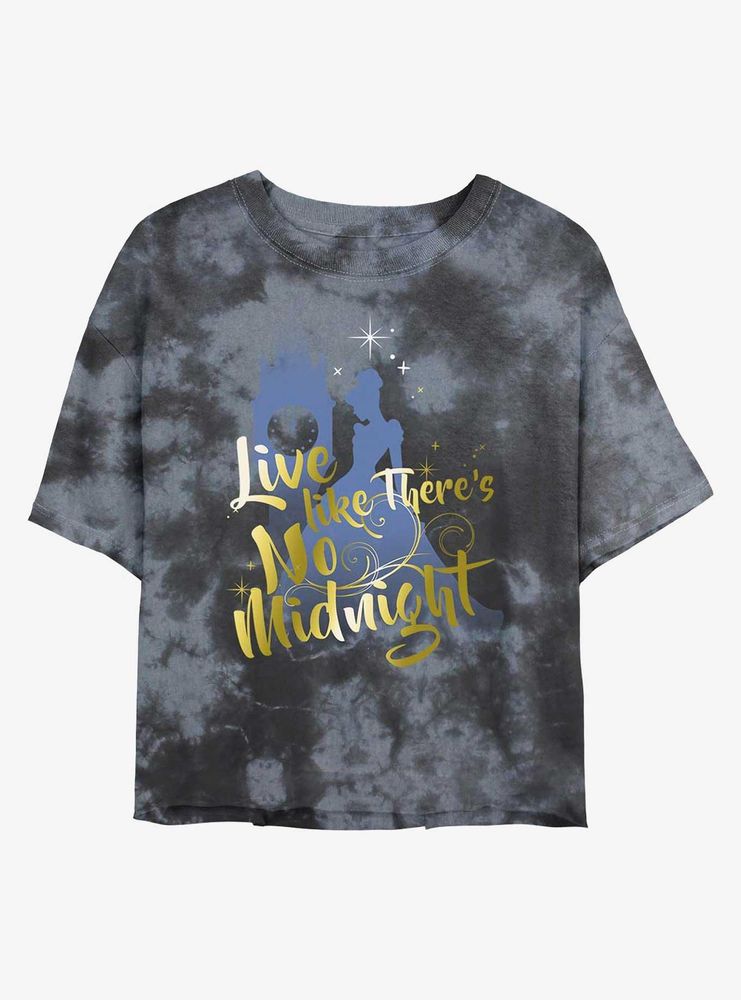 Disney Cinderella Live Like There's No Midnight Tie-Dye Womens Crop T-Shirt