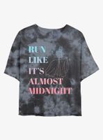 Disney Cinderella Run Like It's Almost Midnight Tie-Dye Womens Crop T-Shirt