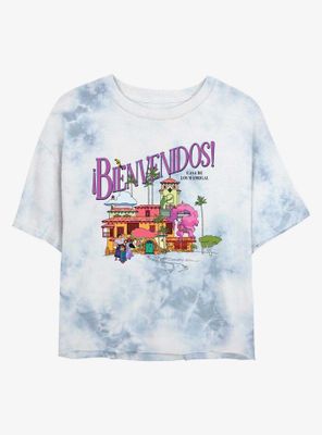 Disney Encanto Bienvenidos Casa De Los Madrigal Tie-Dye Womens Crop T-Shirt