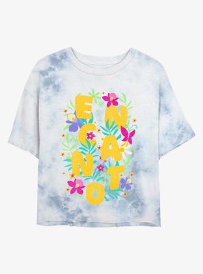 Disney Encanto Flower Arrangement Tie-Dye Womens Crop T-Shirt