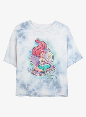 Disney The Little Mermaid Shining Voice Tie-Dye Womens Crop T-Shirt