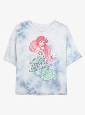 Disney The Little Mermaid Signed Ariel Tie-Dye Womens Crop T-Shirt