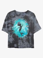 Disney The Little Mermaid Ariel's Grotto Tie-Dye Womens Crop T-Shirt