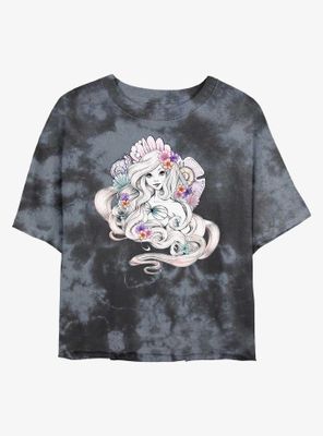 Disney The Little Mermaid Shells Tie-Dye Womens Crop T-Shirt