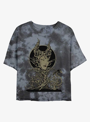 Disney Maleficent The Gift Tie-Dye Womens Crop T-Shirt