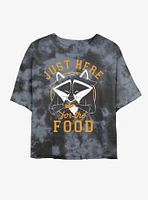 Disney Pocahontas Meeko Just Here For The Food Tie-Dye Womens Crop T-Shirt