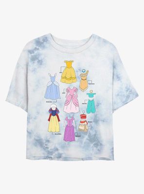 Disney Princesses Textbook Dresses Tie-Dye Womens Crop T-Shirt