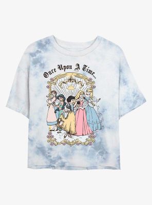 Disney Princesses Vintage Group Tie-Dye Womens Crop T-Shirt