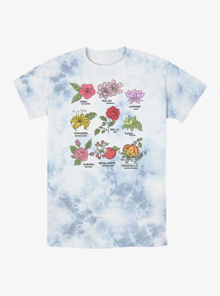 Disney Princesses Flowers Tie-Dye T-Shirt