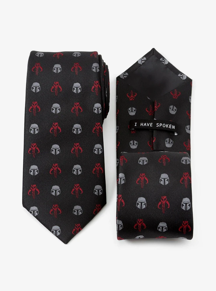 Star Wars The Mandalorian Mando Black Red Men's Tie