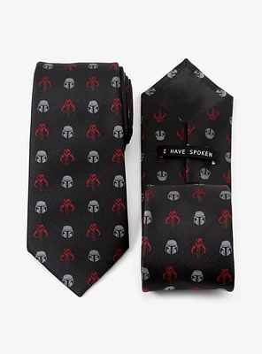 Star Wars The Mandalorian Mando Black Red Men's Tie