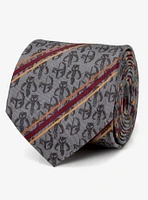 Star Wars The Mandalorian Mando Stripe Gray Men's Tie