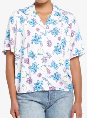 Disney Lilo & Stitch Tropical Pastel Girls Woven Button-Up