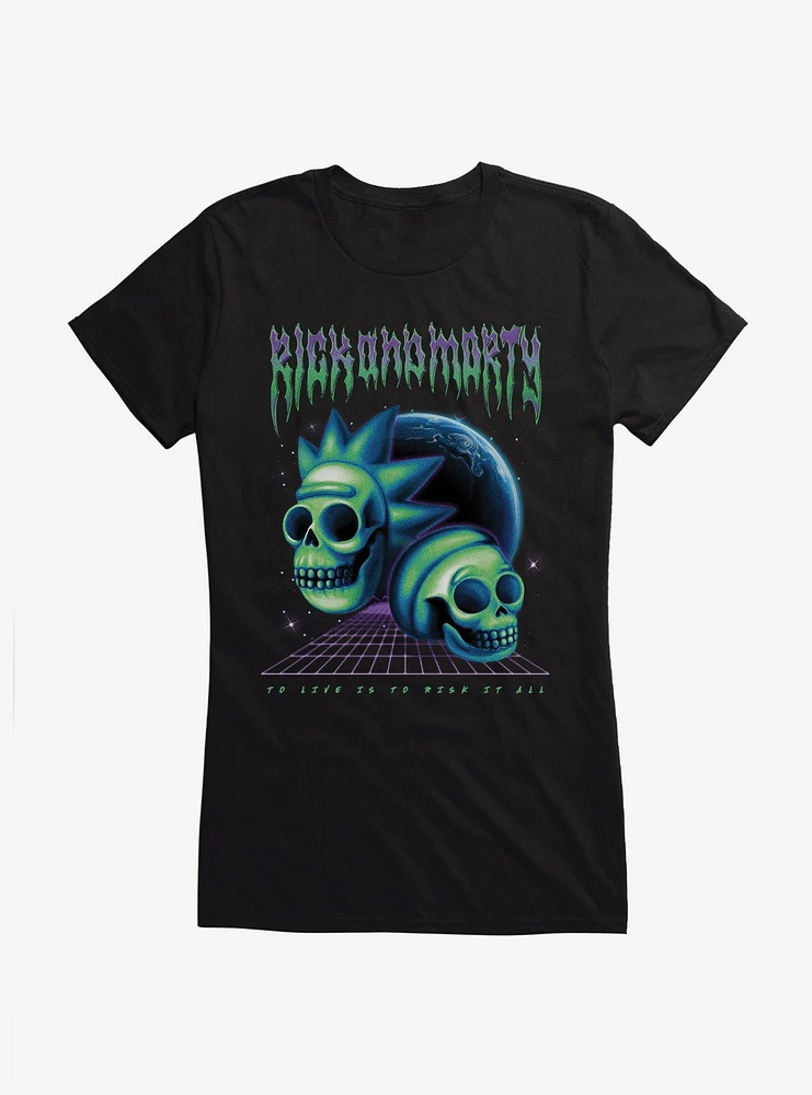 Rick And Morty Death Metal Skull Girls T-Shirt