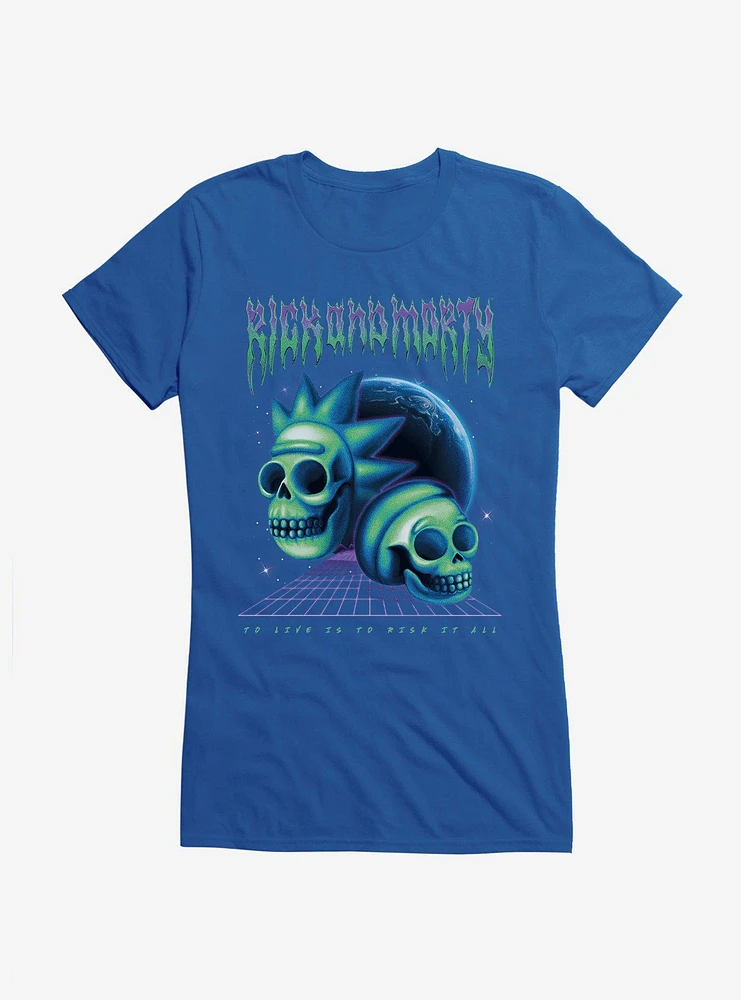 Rick And Morty Death Metal Skull Girls T-Shirt