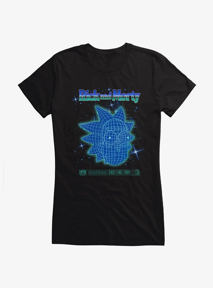Rick And Morty Grid Head Girls T-Shirt