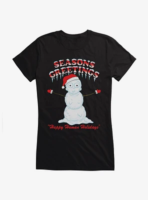 Rick And Morty Snowman Girls T-Shirt