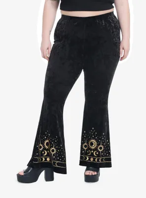 Black Velvet Sun & Moon Flare Leggings Plus